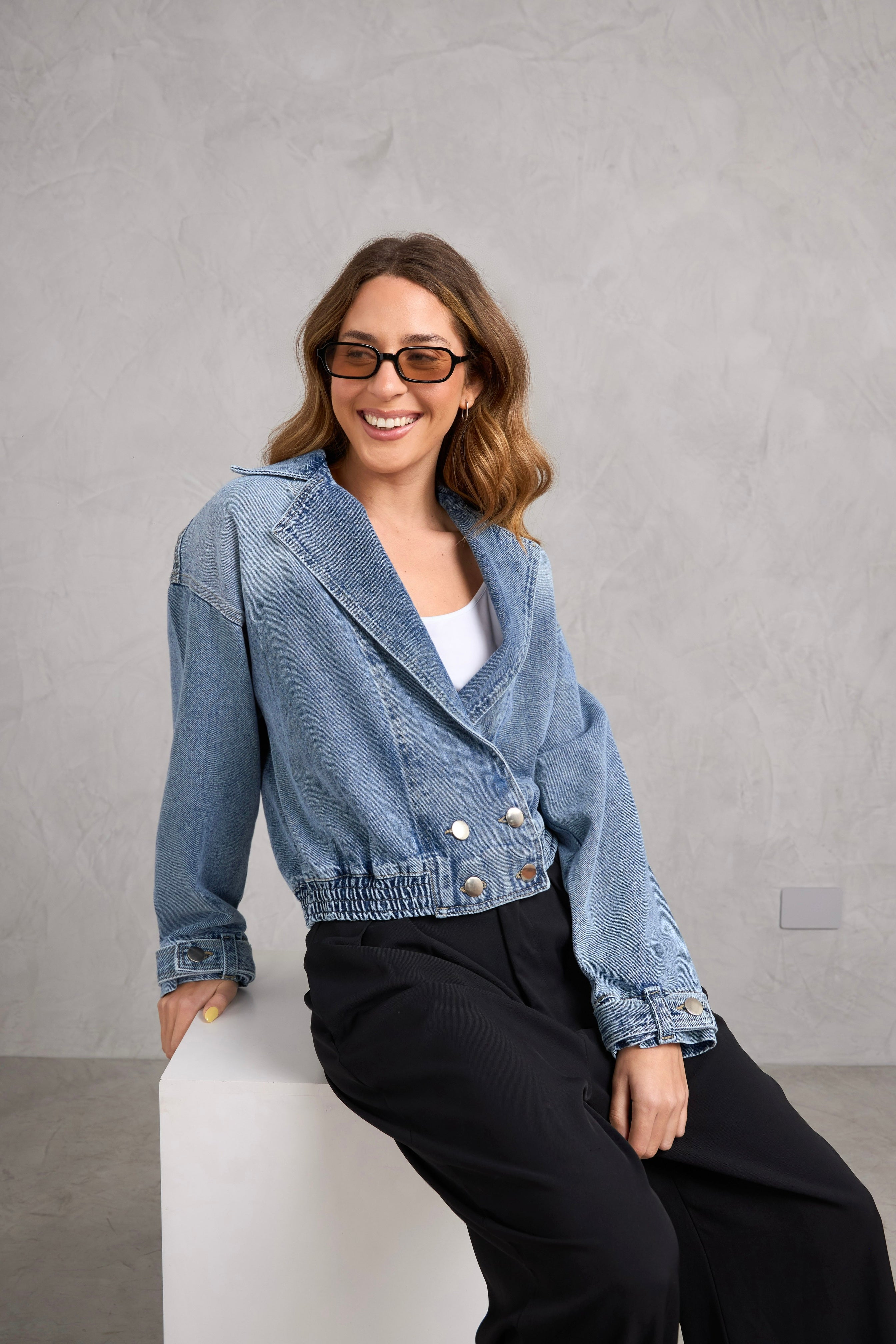 Casaca Denim Kane - Celeste