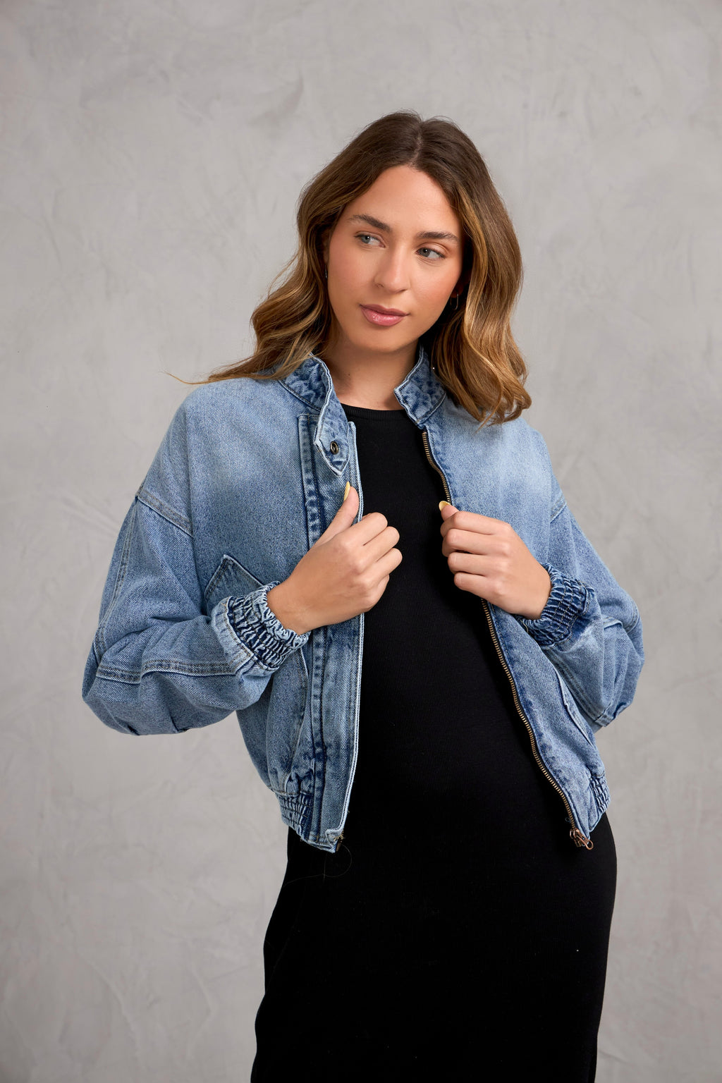 Casaca Denim Naos - Celeste