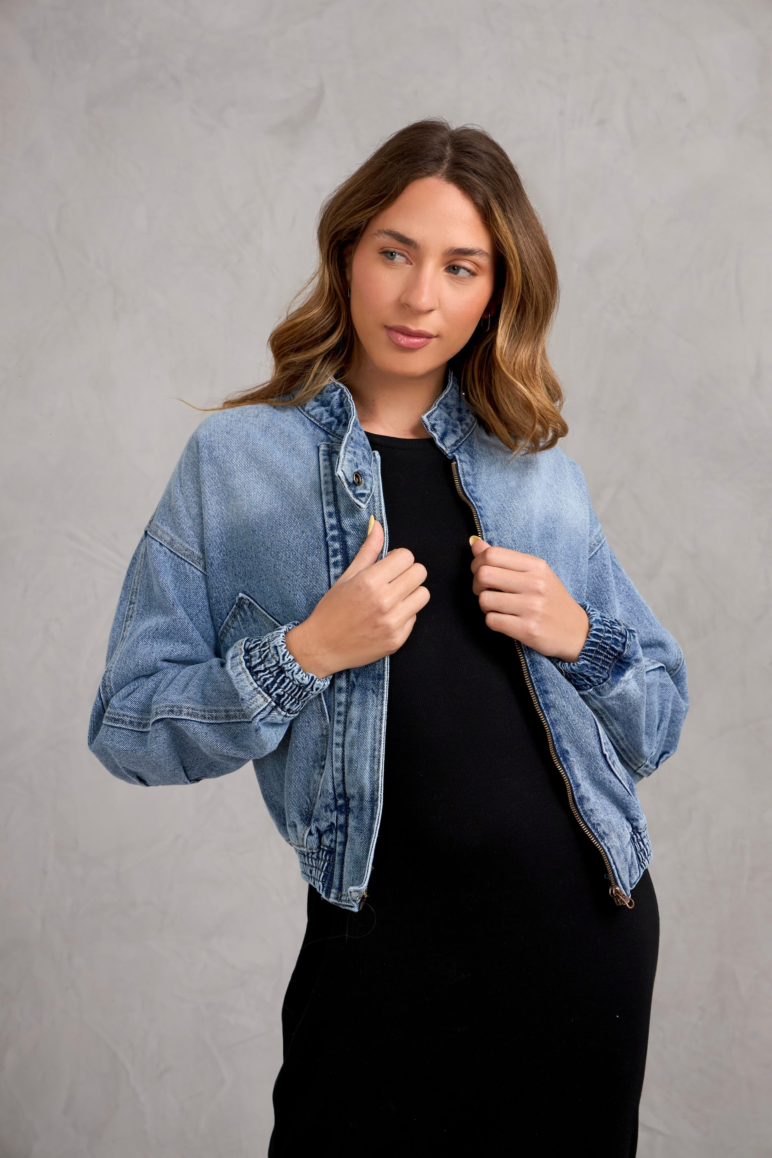 Casaca Denim Naos - Celeste