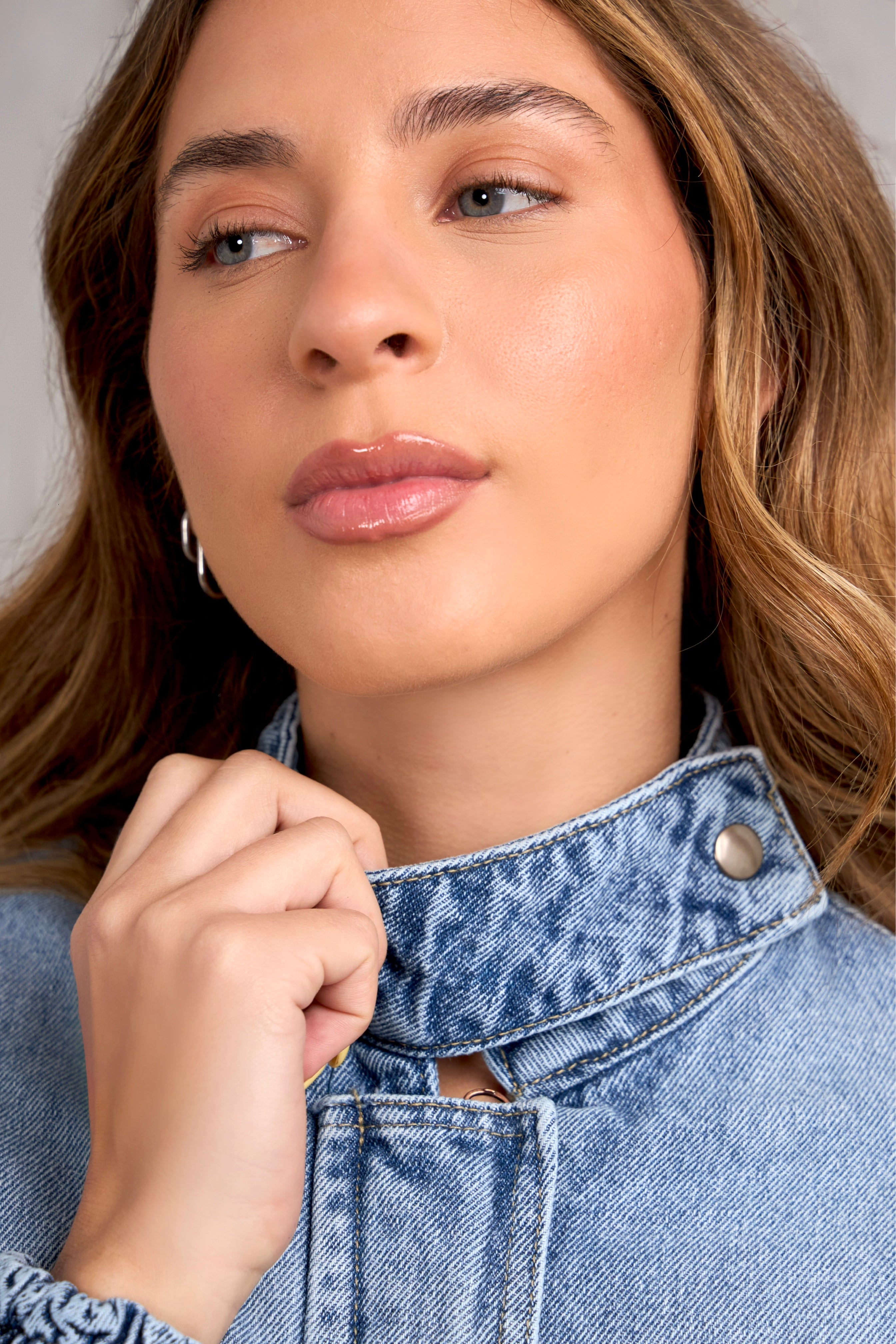Casaca Denim Naos - Celeste