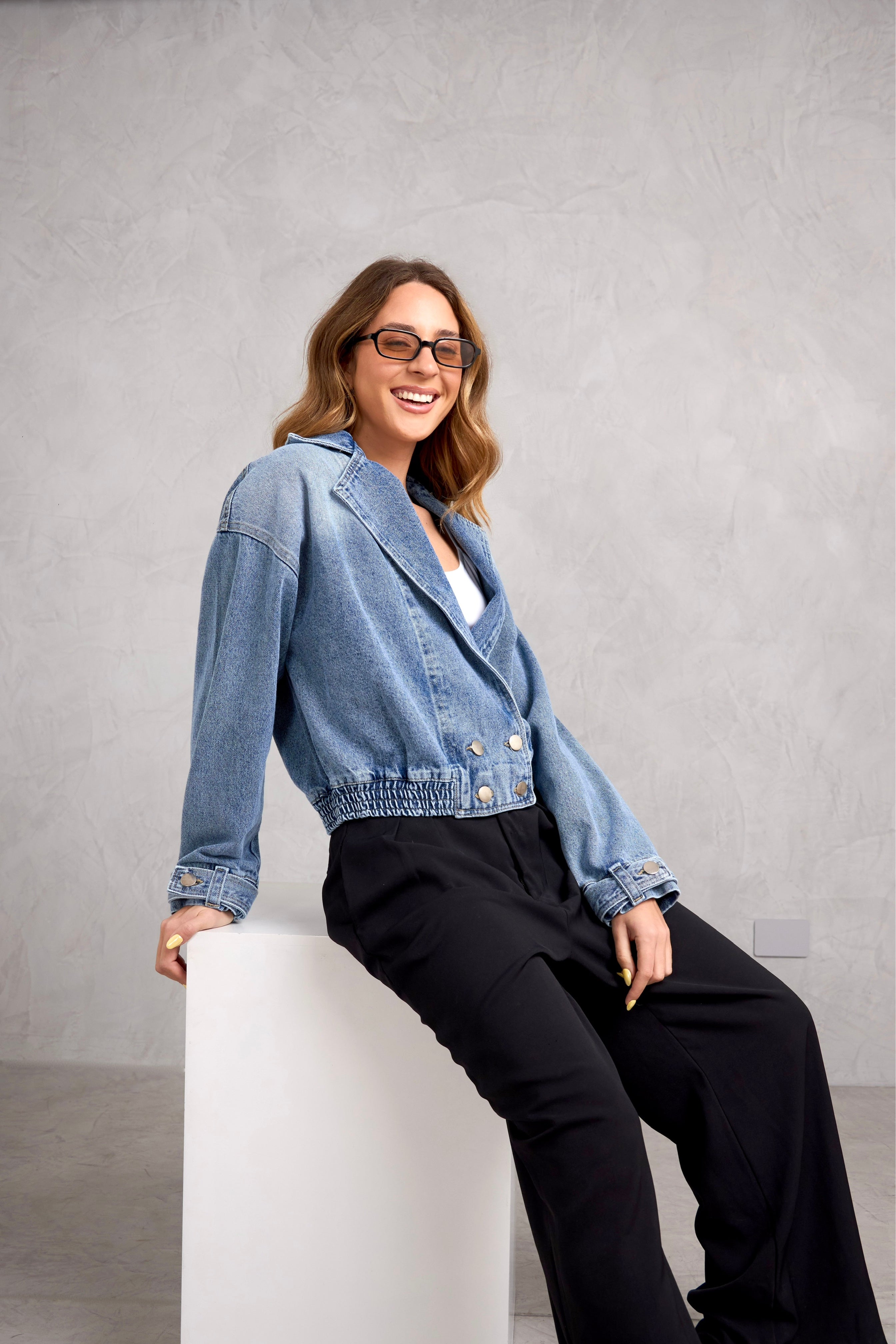 Casaca Denim Kane - Celeste
