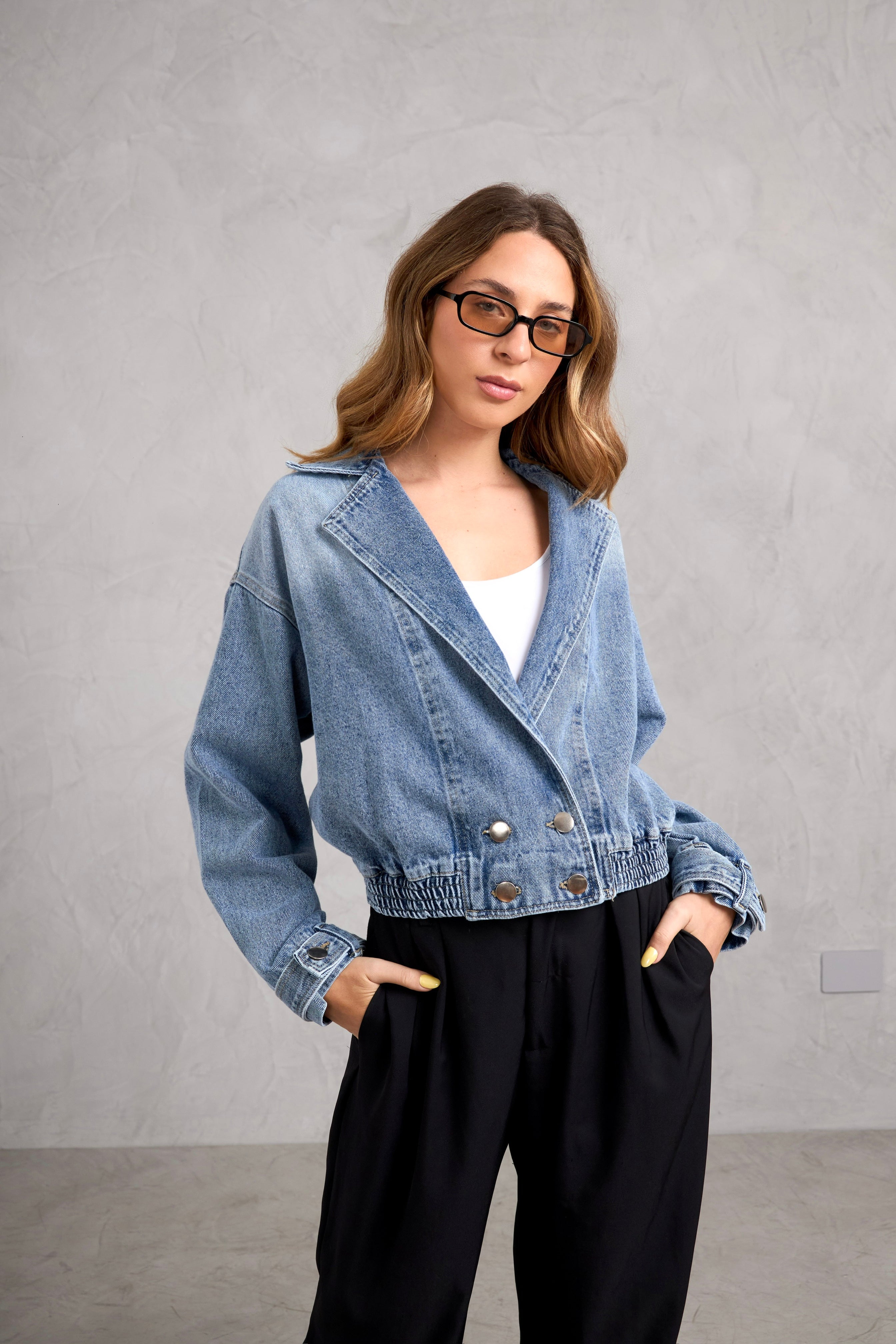 Casaca Denim Kane - Celeste