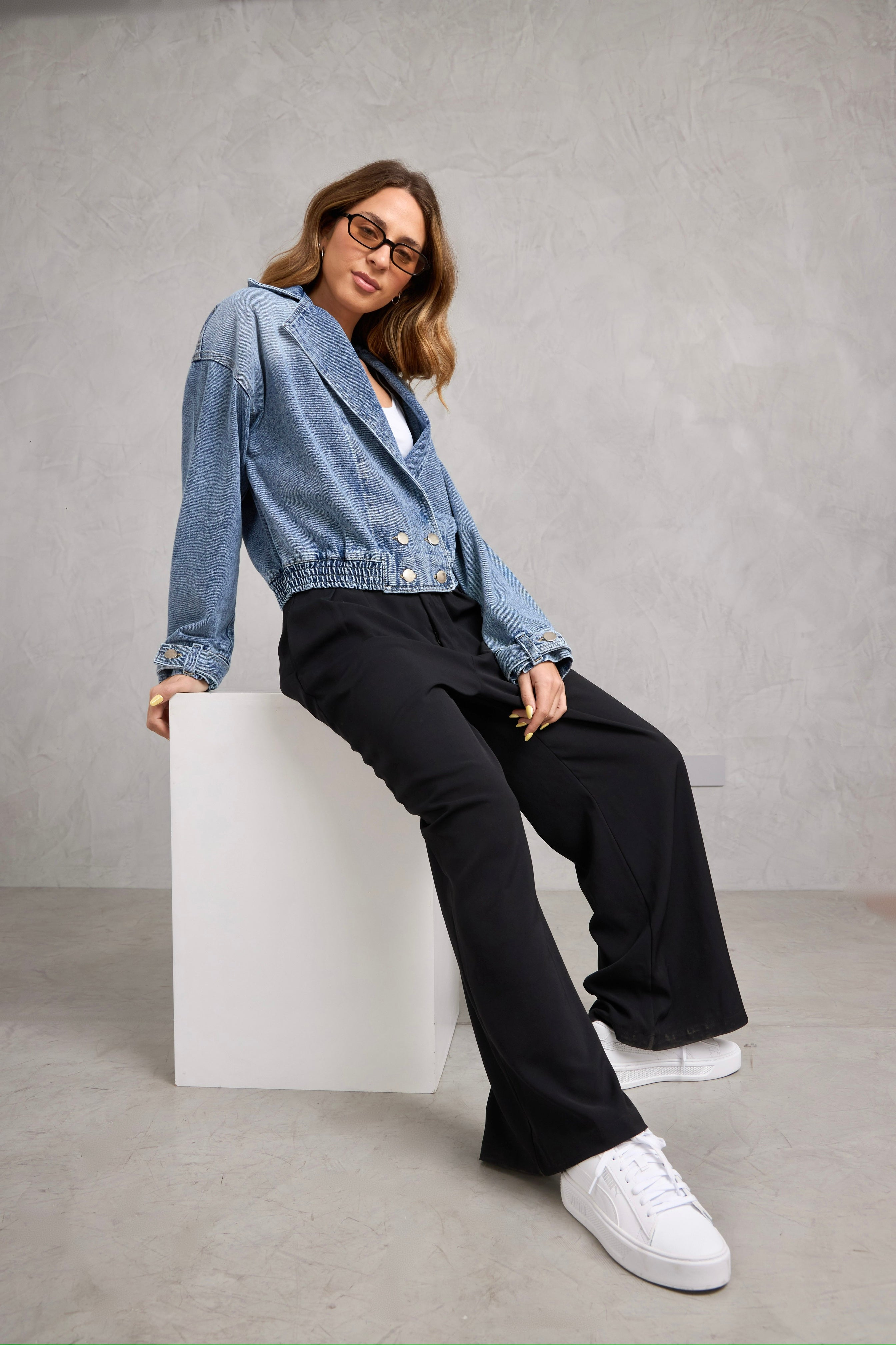 Casaca Denim Kane - Celeste