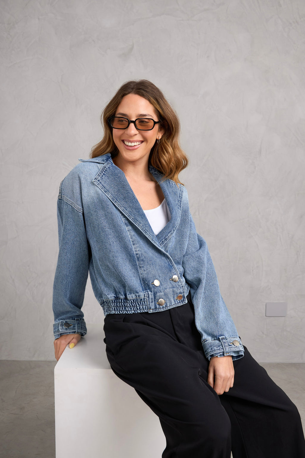Casaca Denim Kane - Celeste