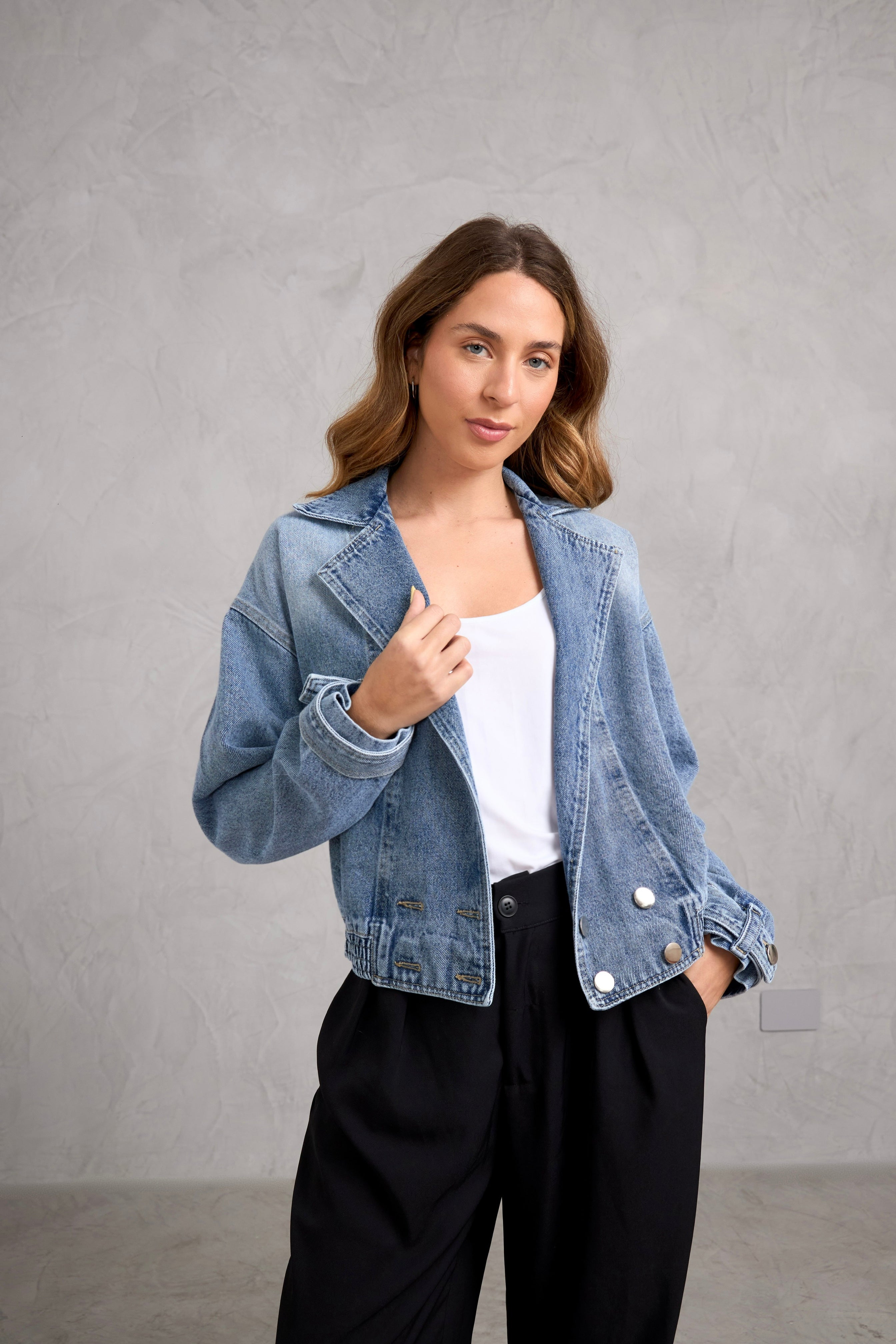 Casaca Denim Kane - Celeste