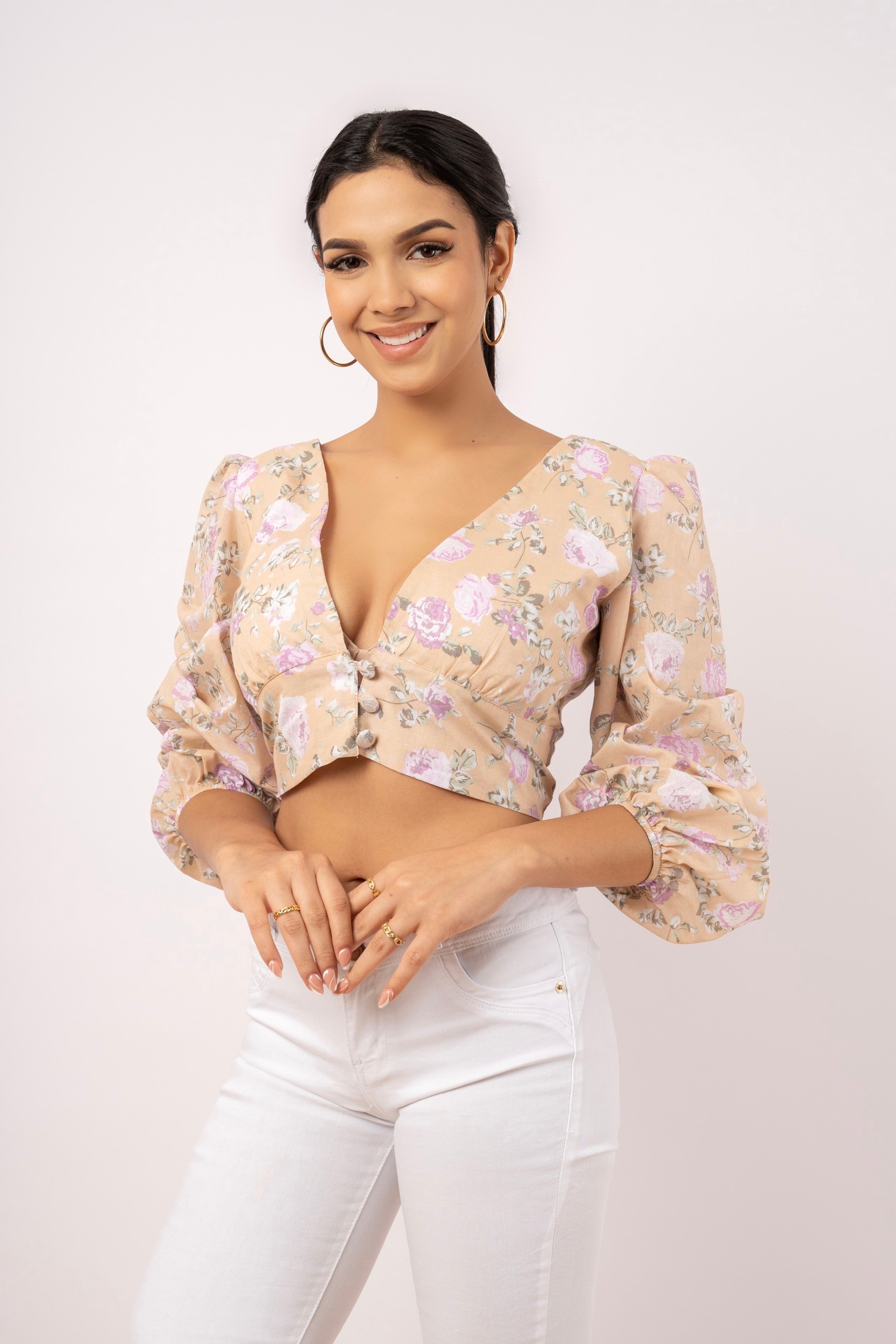 Blusa Camille Floreado - Melón