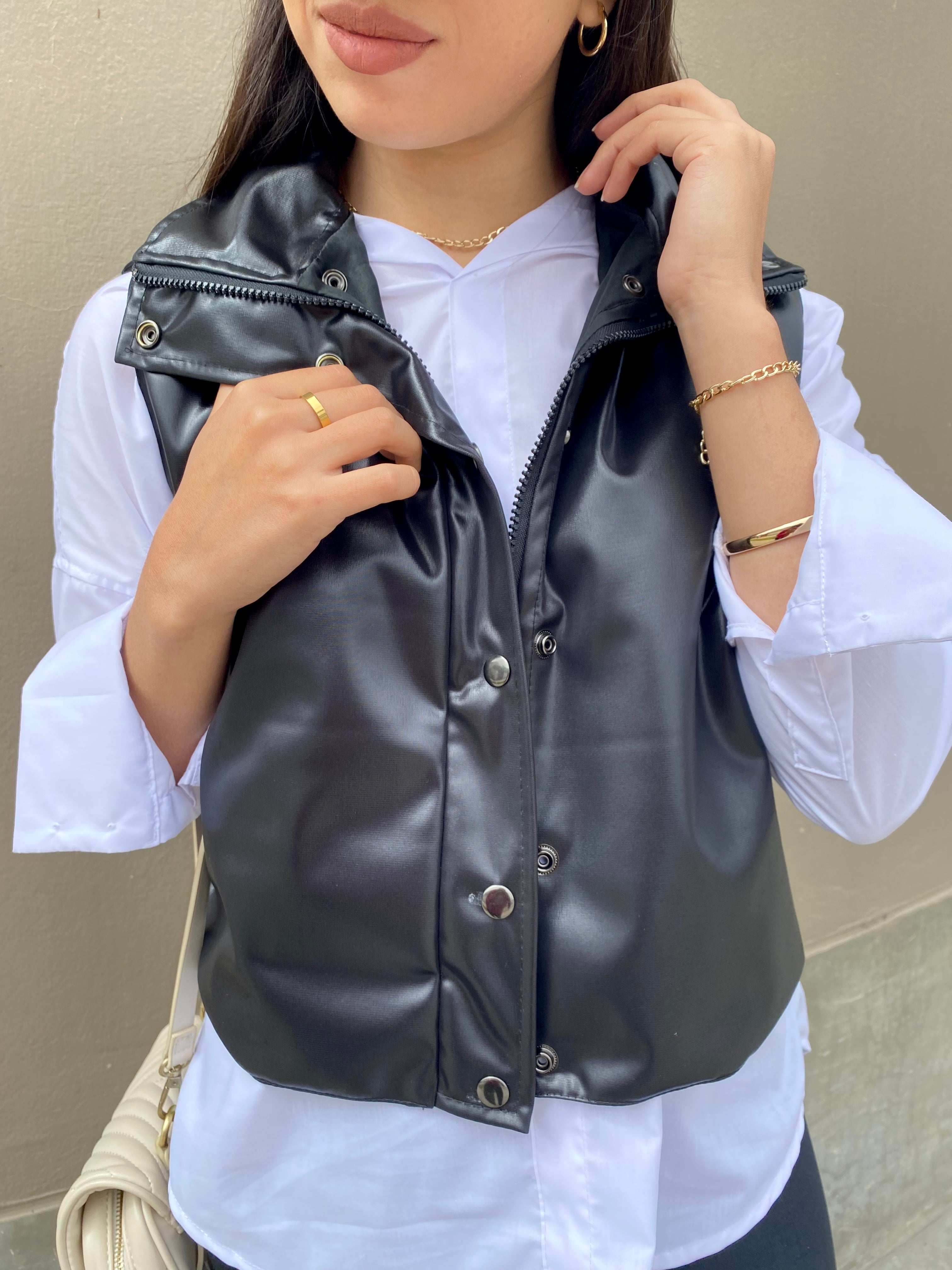 Chaleco Cuerina - Negro